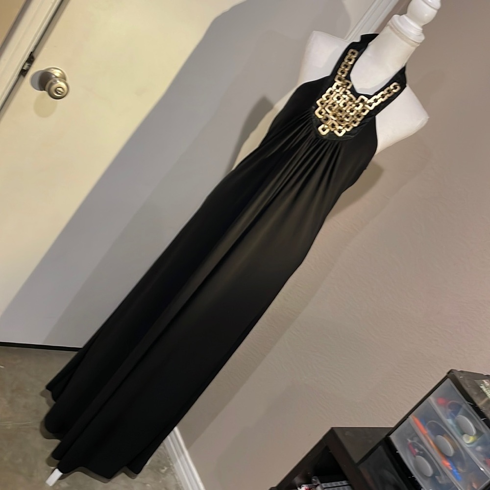 Amanda Charles Black Maxi Halter Dress -M